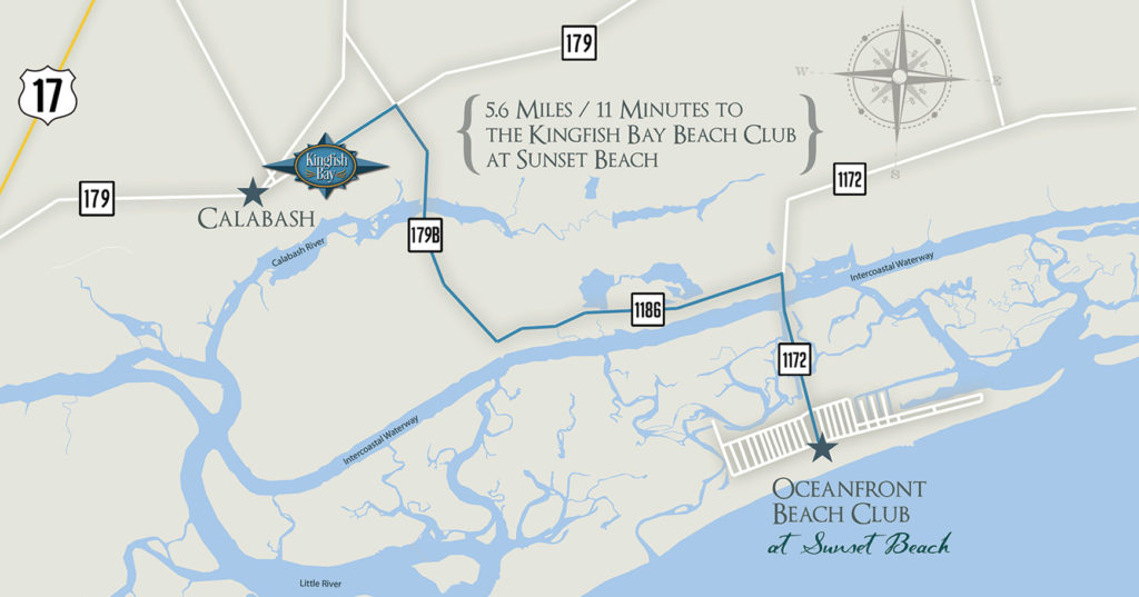 map of sunset beach and Kingfish Bay