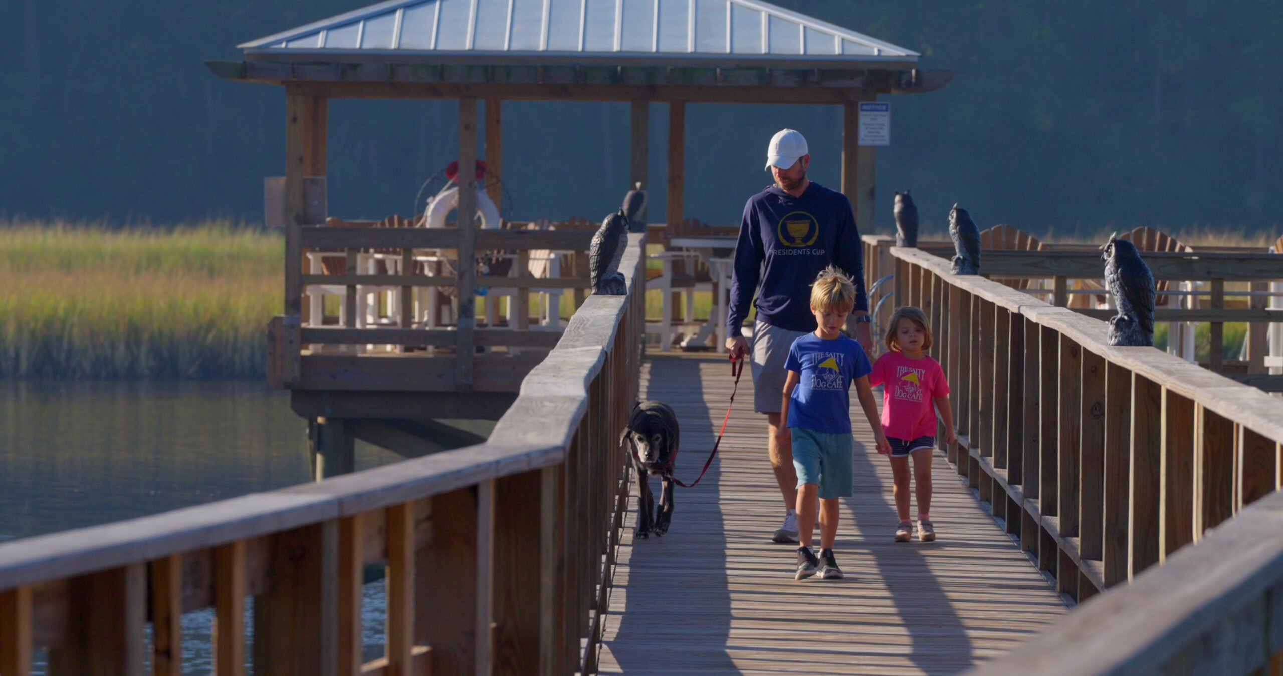 Family living along the coastal region of north carolina in a master planned community near the beach.