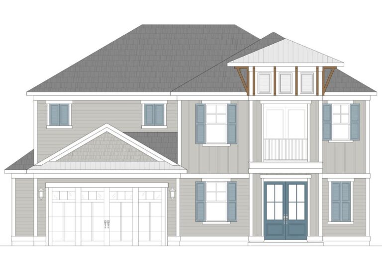 Rendering for custom home program and waterfront single family homes